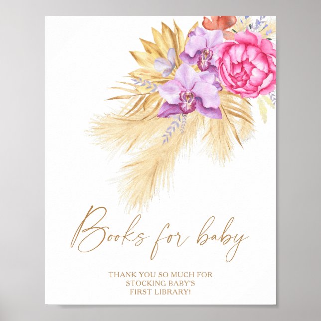 Póster hierba de las pampas - libros para cartel de bebé (Frente)
