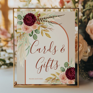 Póster Hierba de las Pampas Rústico Boho Tarjeta y Regalo