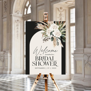 Póster Hierba de pampas moderna boho elegante para ducha 