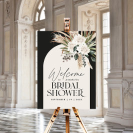 Póster Hierba de pampas moderna boho elegante para ducha