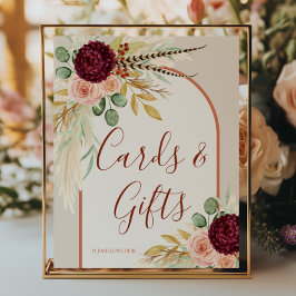 Póster Hierba de Pampas Rústico Boho Tarjeta y Regalo de 