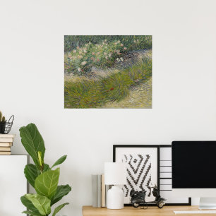 Póster Hierba y mariposas por Vincent van Gogh