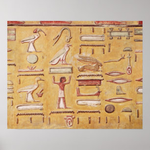 Póster Hieroglyphics, de la tumba de Seti I