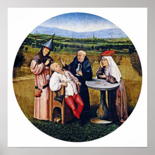 Póster Hieronymous Bosch - extracción de la piedra de la
