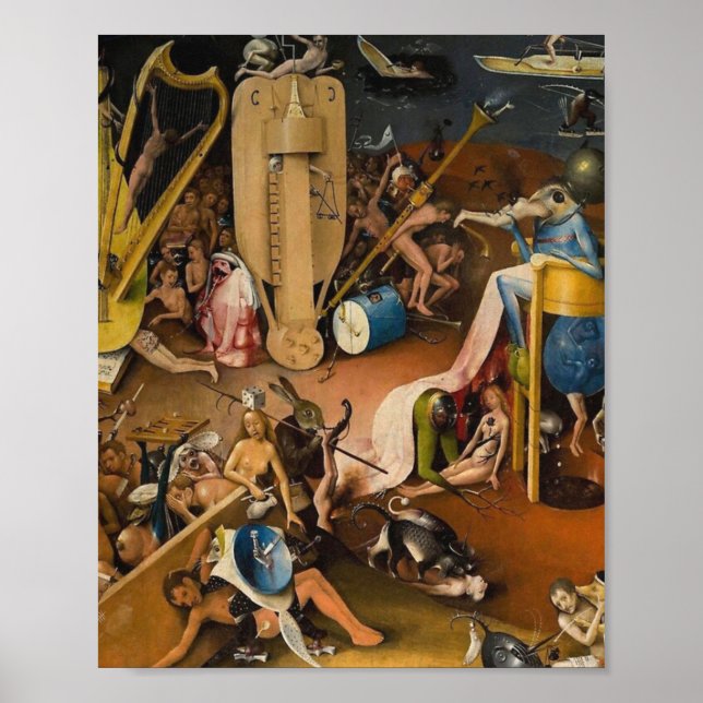 Póster Hieronymus Bosch-El Jardín del Infierno (Frente)