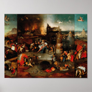 Póster Hieronymus Bosch - Tentación De San Antonio