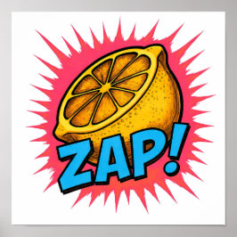 Póster High Contrast Flat Color Graphic: Zealous Zapping 