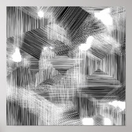 Póster High-Contrast Geometric Depth Decoupage Template