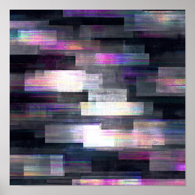 Póster High-Contrast Seamless Texture: Transparent Glitch (Frente)