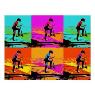 Póster High Flying Scooter Tricks - Stunt Scooter Rider