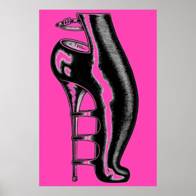 Póster High Heeled Rubber Boot/Hot Pink Poster (Frente)