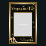 Póster High Heels 60th Birthday Photo Prop Frame Gold<br><div class="desc">High Heels 60th Birthday Photo Prop Frame Gold y balck,  Este es el poster del marco de foto de cumpleaños de la moda,  con tacones altos para purpurinas de oro y destellos de oro. Contáctame por otra edad.</div>