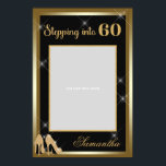 Póster High Heels 60th Birthday Photo Prop Frame Gold<br><div class="desc">High Heels 60th Birthday Photo Prop Frame Gold y balck,  Este es el poster del marco de foto de cumpleaños de la moda,  con tacones altos para purpurinas de oro y destellos de oro. Contáctame por otra edad.</div>