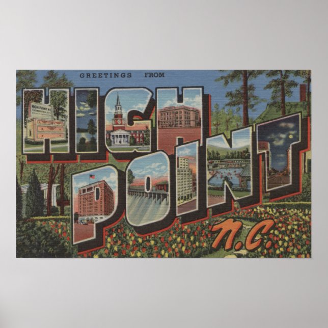 Póster High Point, Carolina del Norte - Escenas de letras (Frente)