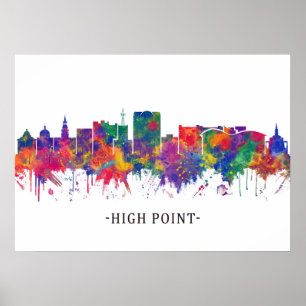Póster High Point North Carolina Skyline