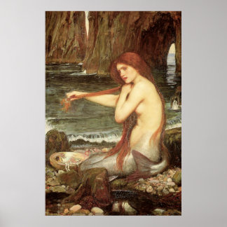 Póster High Resolution Victorian Art Print "Mermaid"