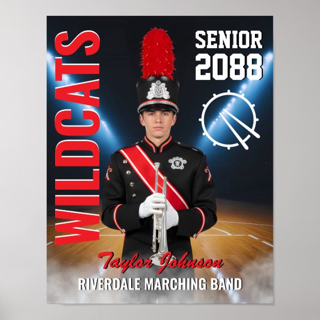Póster High School Senior Marching Band Photo Sports (Frente)