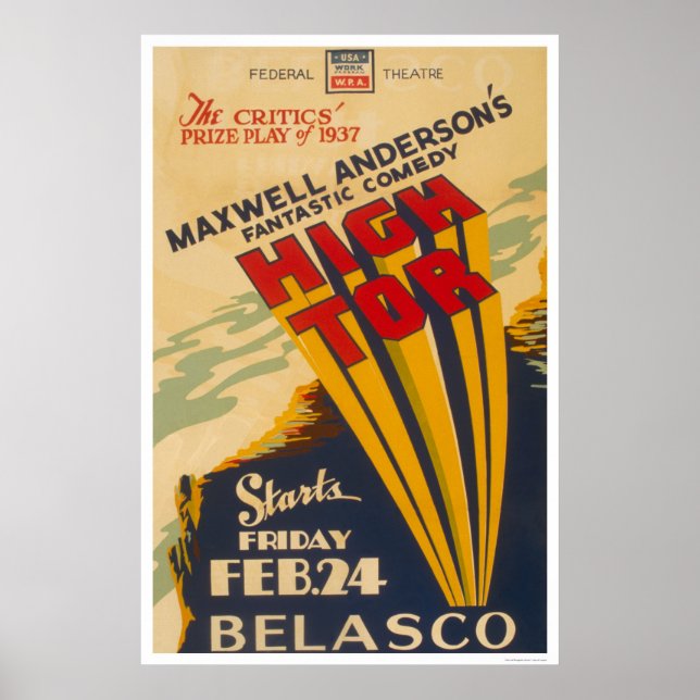 Póster High Tor Maxwell Anderson 1937 WPA (Frente)