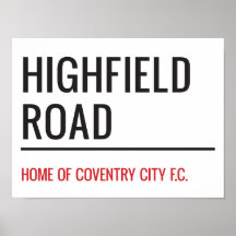 Highfield Road Stadium Street Sign