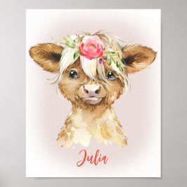 Póster Highland Cow Print