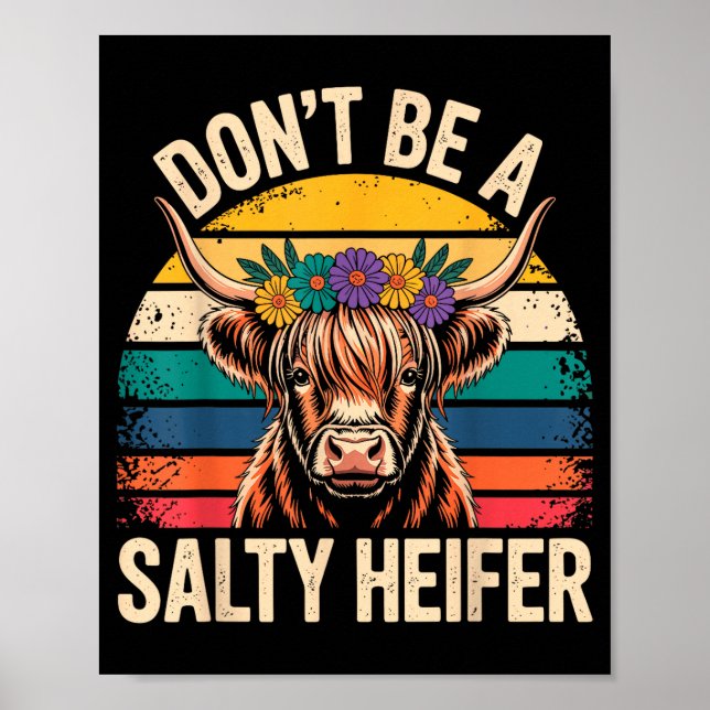 Póster Highland Cow Shirt Funny Men Women  (Frente)