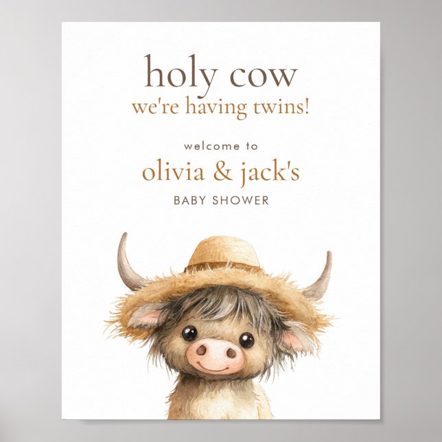 Póster Highland Holy Cow: Bienvenidos a Baby Shower de ge (Frente)