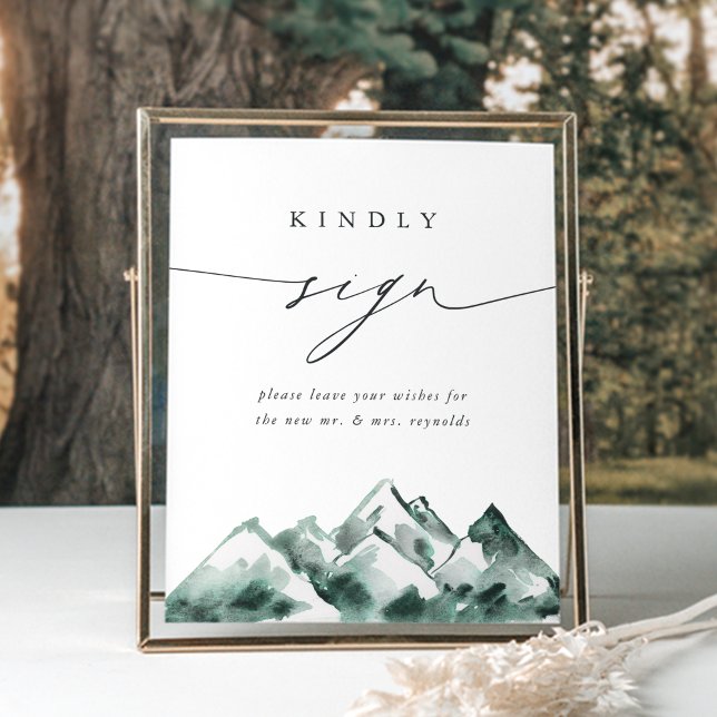 Póster Highland | Mountain Wedding Guestbook Sign (Subido por el creador)