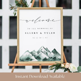 Póster Highland | Mountain Wedding Printable Welcome Sign