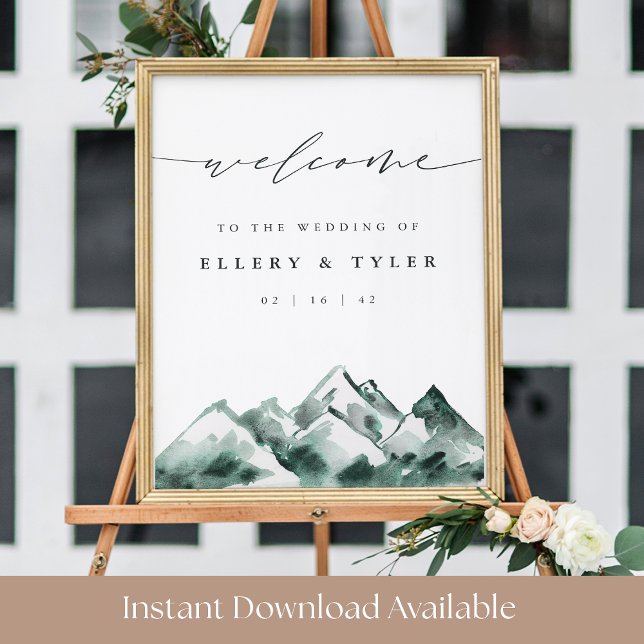 Póster Highland | Mountain Wedding Printable Welcome Sign (Subido por el creador)