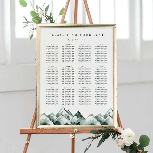 Póster Highland Printable Mountain Wedding Seating Chart (Subido por el creador)