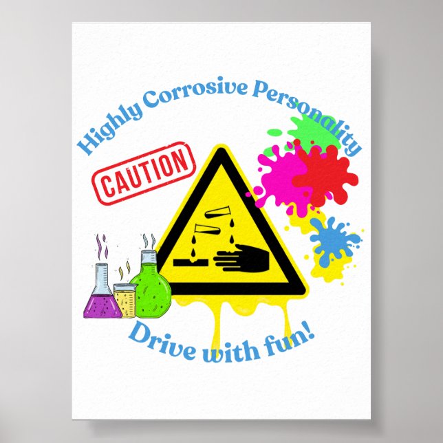 Póster Highly Corrosive Personality Class 8 ADR Trucker (Frente)