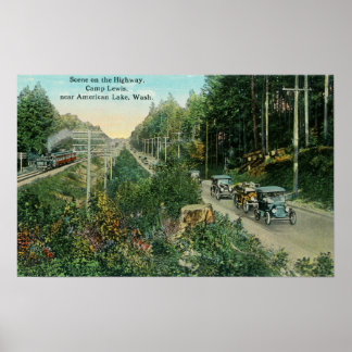 Póster Highway Scene cerca del Lago Americano