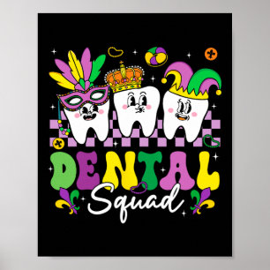 Póster Higiene de la piel dental Equipo dental Mardi Gras