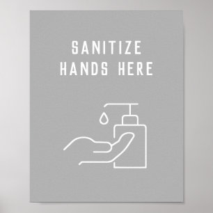 Póster Higiene de Office: sórtese las manos aquí Poster