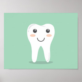 Póster Higiene dental - diente feliz