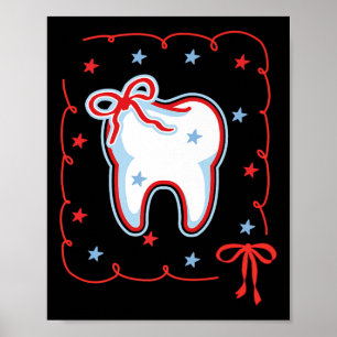 Póster Higienista dental 4 de julio Coquett Dentista Amer