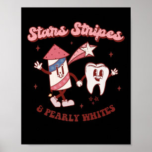 Póster Higienista Dental 4 De Julio Estadounidense Dentis