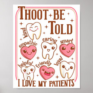 Póster Higienista Dental Día de San Valentín Dentista Squ