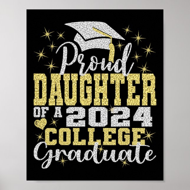 Póster Hija De 2024 Graduada 24 Gradua (Frente)