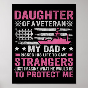 Póster Hija de un veterano de EE. UU. Padre veterano de E