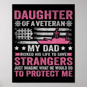 Póster Hija de un veterano Veterano Papá Hija Veterano