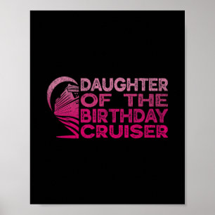 Póster Hija del crucero de cumpleaños divertido crucero v