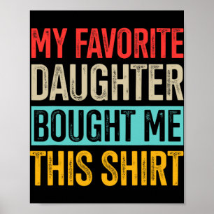 Póster Hija Favorita Vintage Para Padre Retro Día del Pad