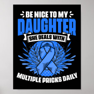 Póster Hija guerrera diabética con conciencia de diabetes