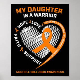 Póster Hija guerrera Usa Naranja Esclerosis Múltiple Aw