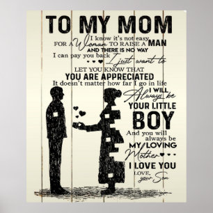 Póster Hijo a mamá Poster vertical   Lovely Gift