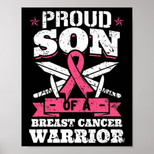Póster Hijo De Cáncer De Mama Guerrero Cinta De Sensibili