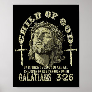 Póster Hijo De Dios Gálatas 3_26 Versículo Bíblico Cristi