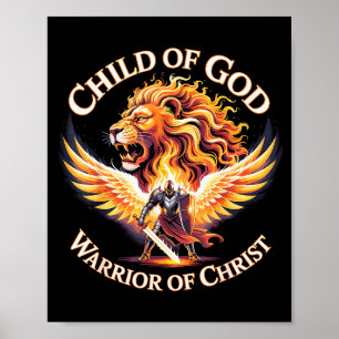 Póster Hijo De Dios Guerrero De Cristo León Cristiano