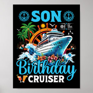 Póster Hijo Del Crucero De Cumpleaños Barco De Crucero Cu